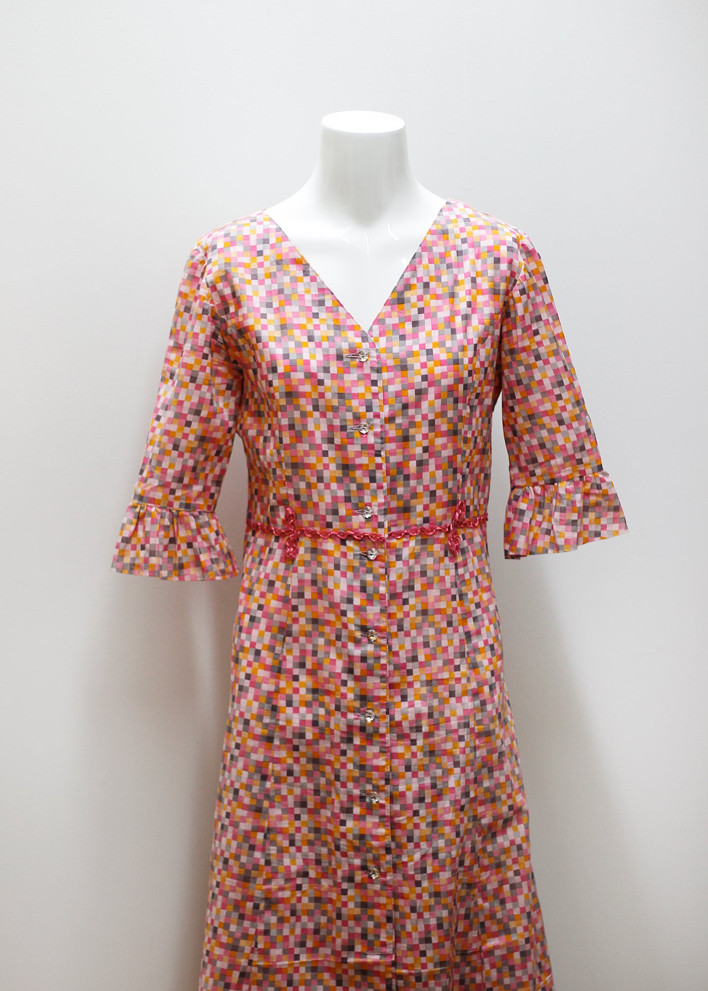 CHECKED VINTAGE COTTON DRESS