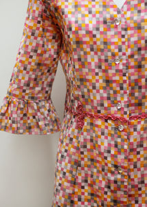 CHECKED VINTAGE COTTON DRESS