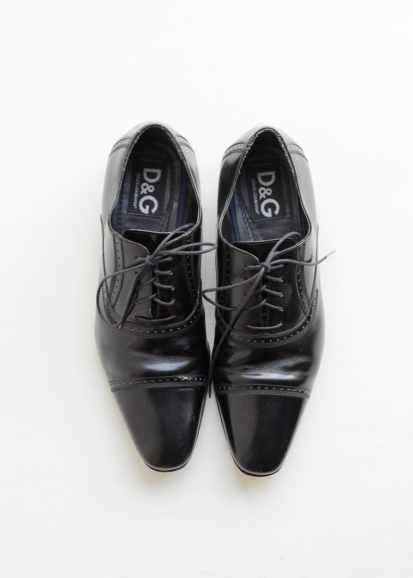 D&G BLACK LEATHER SHOES
