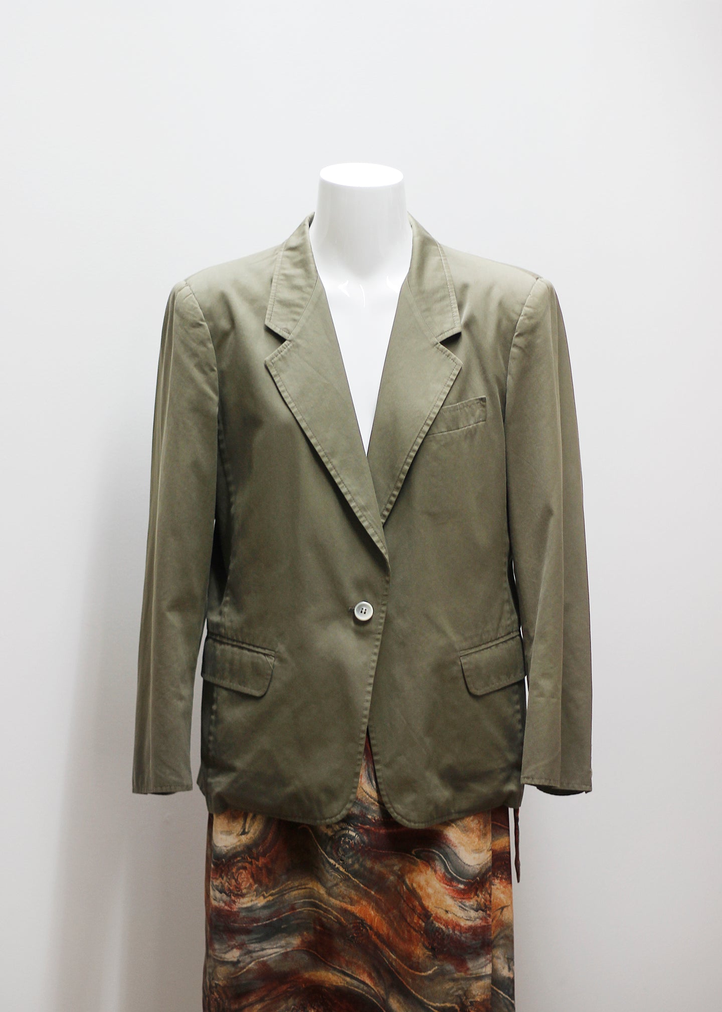 MAX MARA VIHREÄ VINTAGE-BLEISERI, PUUVILLAA