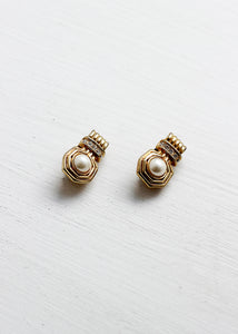 VINTAGE CLIP ON EARRINGS WITH PEARLS