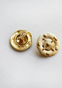 BIG ROUND CLIP ON EARRINGS