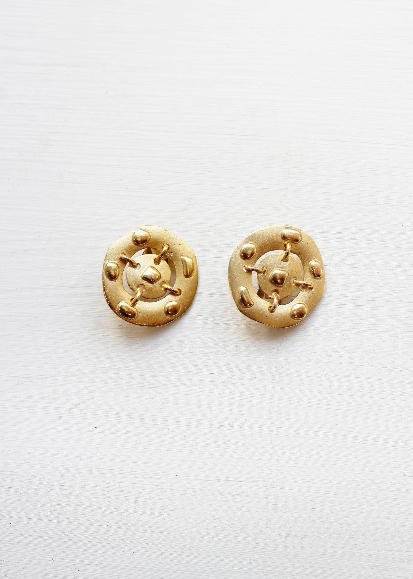 BIG ROUND CLIP ON EARRINGS