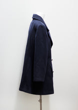 Load image into Gallery viewer, DOUBLE-BREASTED BLUE VINTAGE COAT, WOOL &amp; CASHMERE
