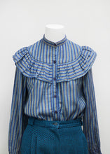 Load image into Gallery viewer, STRIPED RUFFLE BLOUSE
