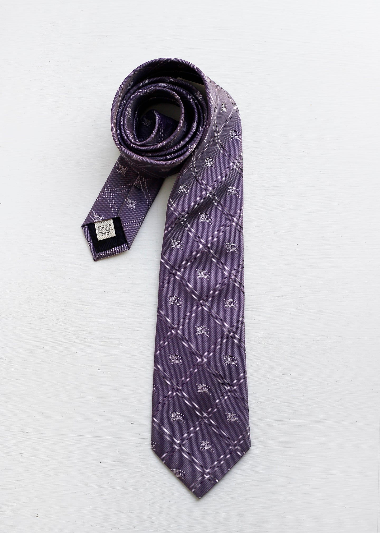 BURBERRY PURPLE SILK TIE