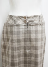 Load image into Gallery viewer, CHECKED VINTAGE PENCIL SKIRT, WOOL
