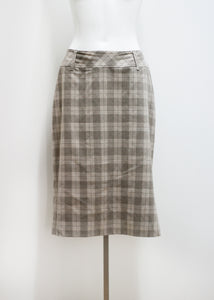CHECKED VINTAGE PENCIL SKIRT, WOOL