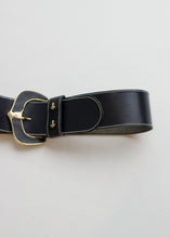 Load image into Gallery viewer, DARK BLUE LEATHER BELT WITH CONTRAST STITCHING
