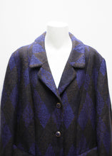 Load image into Gallery viewer, DIAMOND PATTERN VINTAGE COAT, WOOL
