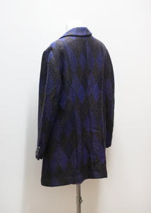 DIAMOND PATTERN VINTAGE COAT, WOOL