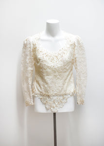 BEADED VINTAGE LACE BLOUSE