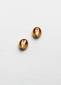 OVAL VINTAGE CLIP ON EARRINGS