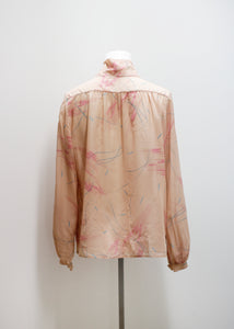 PINK VINTAGE BLOUSE WITH BOW