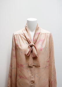 PINK VINTAGE BLOUSE WITH BOW