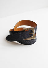 Load image into Gallery viewer, DARK BLUE REPTILE LEATHER BELT
