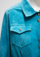 Load image into Gallery viewer, TURQUOISE SUEDE SHIRT
