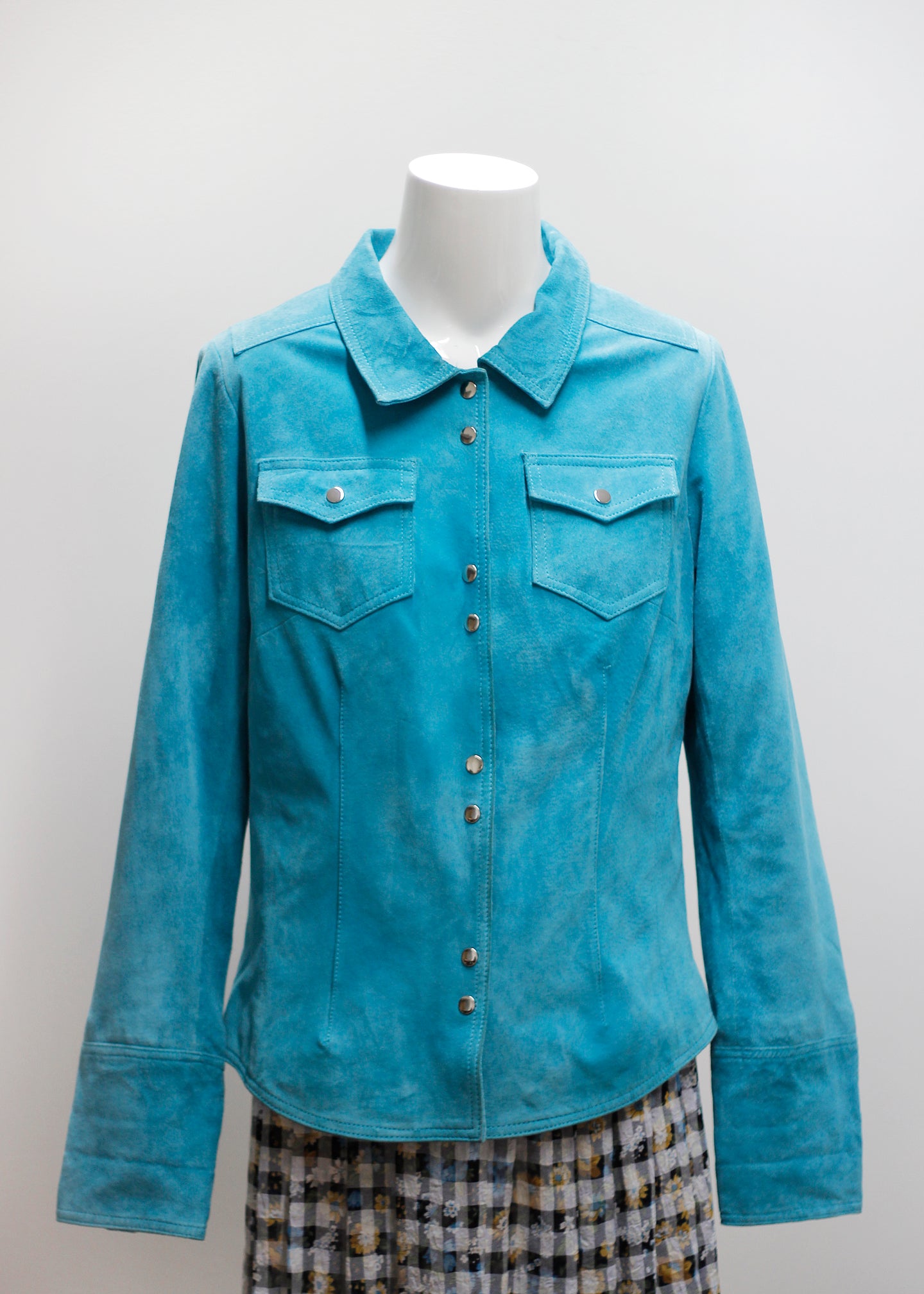 TURQUOISE SUEDE SHIRT