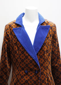 VINTAGE VELVET BLAZER WITH BLUE LAPELS