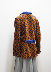 VINTAGE VELVET BLAZER WITH BLUE LAPELS