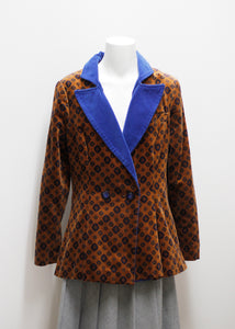 VINTAGE VELVET BLAZER WITH BLUE LAPELS