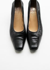 BLACK VINTAGE LEATHER PUMPS