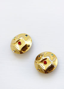 ROUND VINTAGE CLIP ON EARRINGS