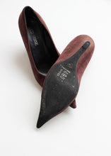 Load image into Gallery viewer, PURPLE VINTAGE WEDGE HEELS, SUEDE
